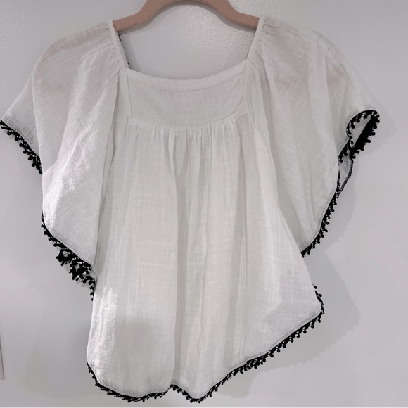 Cat & Jack Girls Sz L (10/12) White Boho Embroidered Top 100% Cotton - Picture 2 of 9